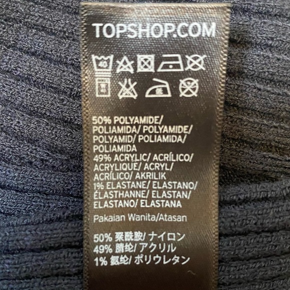 TOPSHOP Women’s Dark Navy Ribbed Long Sleeve Sweater Sz 6 - Picture 8 of 12